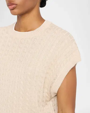 Brunello Cucinelli Shimmering Cable Knit Vest | Thumbnail 5