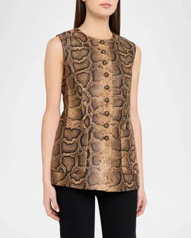 Kobi Halperin Abi Crewneck Python-Print Vest | Thumbnail 4 Kobi Halperin Abi Crewneck Python-Print Vest | Thumbnail 4