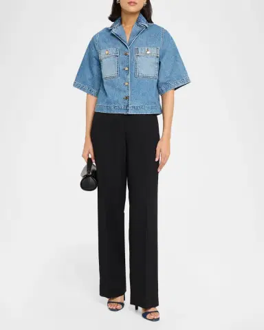 OFFICINE GÉNÉRALE Enna Wash Cotton Denim Shirt | Thumbnail 2 OFFICINE GÉNÉRALE Enna Wash Cotton Denim Shirt | Thumbnail 2