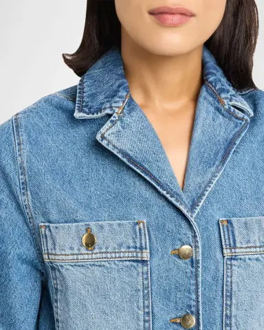 OFFICINE GÉNÉRALE Enna Wash Cotton Denim Shirt | Thumbnail 5 OFFICINE GÉNÉRALE Enna Wash Cotton Denim Shirt | Thumbnail 5