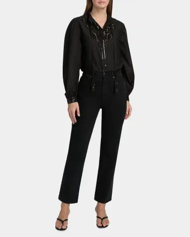 Kobi Halperin Harper Sequin Lace-Yoke Blouse | Thumbnail 2 Kobi Halperin Harper Sequin Lace-Yoke Blouse | Thumbnail 2