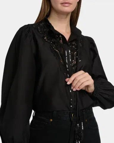 Kobi Halperin Harper Sequin Lace-Yoke Blouse | Thumbnail 5 Kobi Halperin Harper Sequin Lace-Yoke Blouse | Thumbnail 5