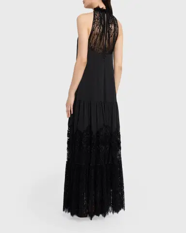 Kobi Halperin Hallee Lace-Inset Halter Maxi Dress | Thumbnail 3