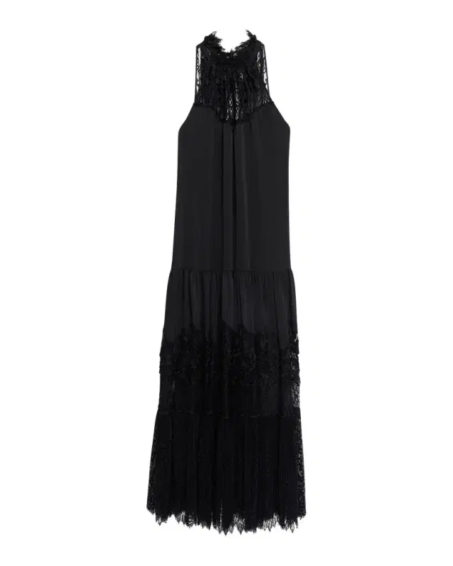 Kobi Halperin Hallee Lace-Inset Halter Maxi Dress