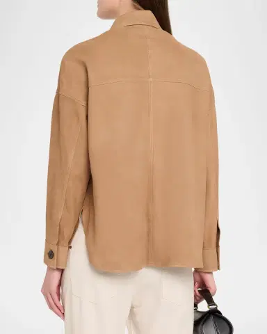 Arma Kaylee Button-Down Lambskin Suede Jacket | Thumbnail 3