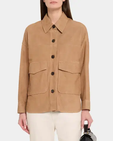 Arma Kaylee Button-Down Lambskin Suede Jacket | Thumbnail 4