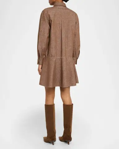 Brunello Cucinelli Shimmering Denim Mini Shirtdress | Thumbnail 3 Brunello Cucinelli Shimmering Denim Mini Shirtdress | Thumbnail 3