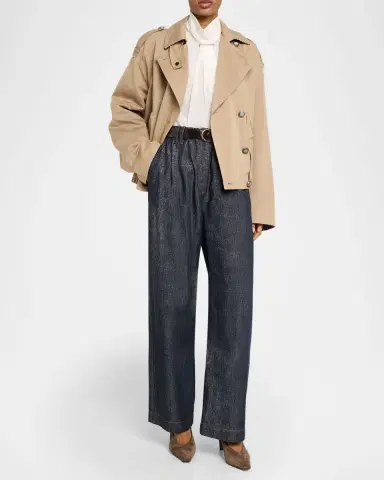 Brunello Cucinelli Turtleneck Monili Gathered Silk Blouse | Thumbnail 2