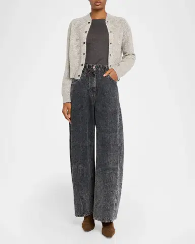 Brunello Cucinelli Shimmering Cashmere-Silk High-Neck Sweater | Thumbnail 2 Brunello Cucinelli Shimmering Cashmere-Silk High-Neck Sweater | Thumbnail 2