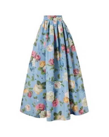 Carolina Herrera Floral Pleated Faille Ball Skirt | Thumbnail 1