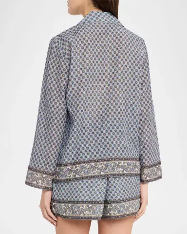 Veronica Beard Eva Scarf-Print Tie Blouse | Thumbnail 3