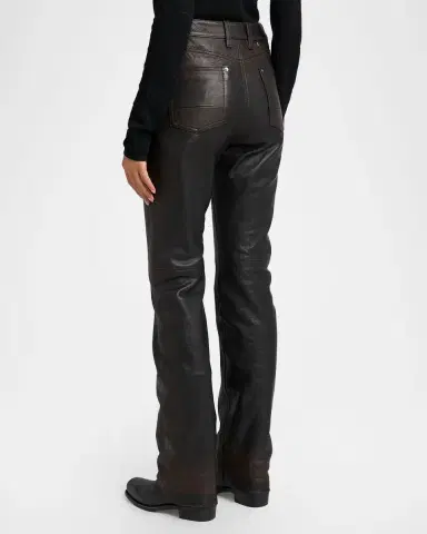 Golden Goose Journey Slim-Straight Nappa Leather Pants | Thumbnail 3