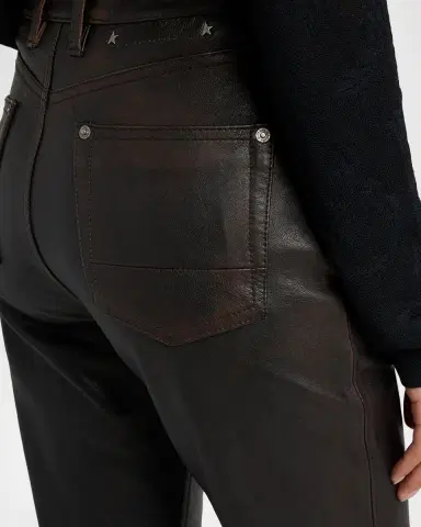 Golden Goose Journey Slim-Straight Nappa Leather Pants | Thumbnail 5