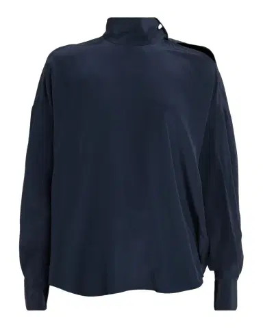 Brunello Cucinelli Turtleneck Long-Sleeve Silk Blouse | Thumbnail 1