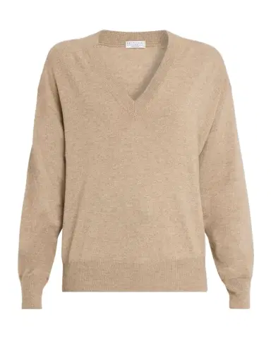 Brunello Cucinelli V-Neck Cashmere Sweater | Thumbnail 1 Brunello Cucinelli V-Neck Cashmere Sweater | Thumbnail 1