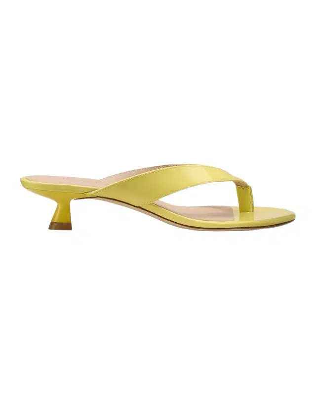 35mm Rio Sleek Patent Leather Thong Sandals
