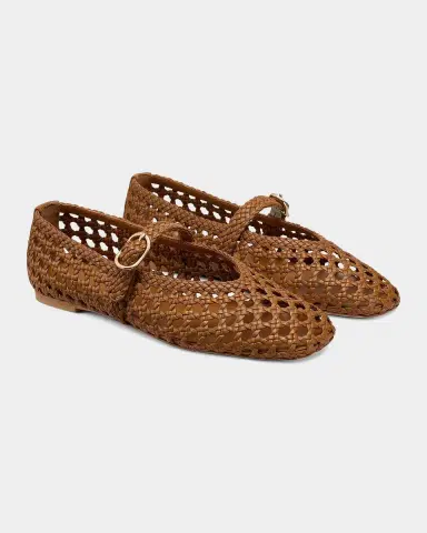 Stuart Weitzman Prim Woven Leather Mary Jane Ballerina Flats | Thumbnail 3 Stuart Weitzman Prim Woven Leather Mary Jane Ballerina Flats | Thumbnail 3