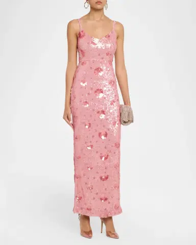 L'AGENCE Karma Sequined Maxi Dress | Thumbnail 4 L'AGENCE Karma Sequined Maxi Dress | Thumbnail 4