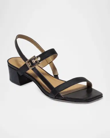 Bernardo 35mm Jinji Leather Strappy Block-Heel Sandals | Thumbnail 2
