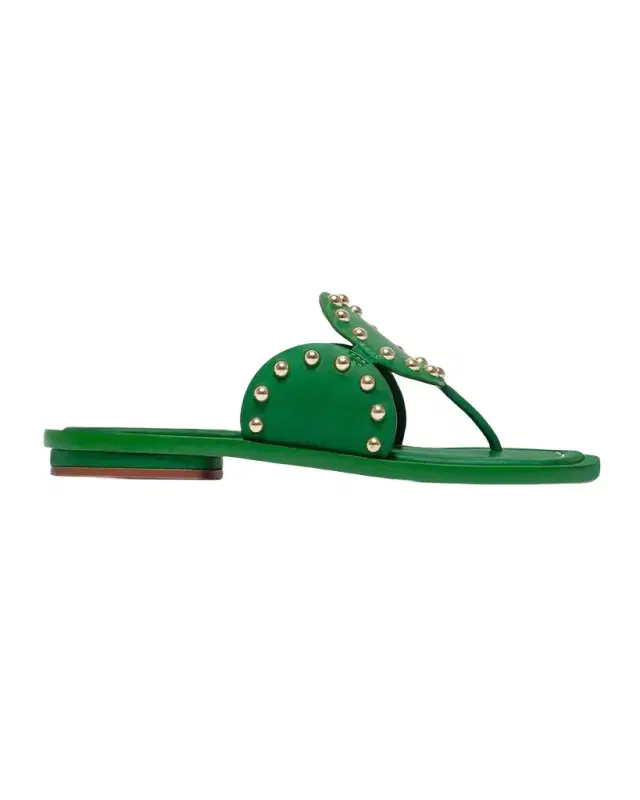 Agartha Studded Leather Thong Sandals