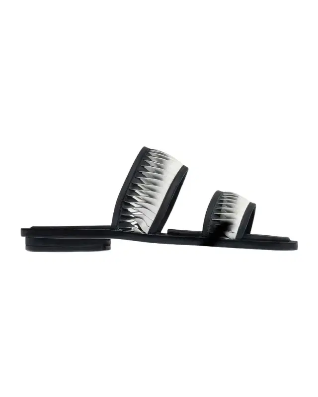 Bernardo Andorra Leather Flat Slide Sandals
