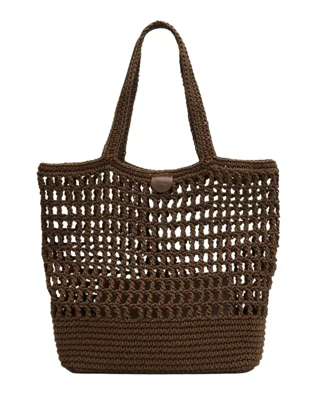 Vince Barcelona Large Cotton Crochet Tote Bag