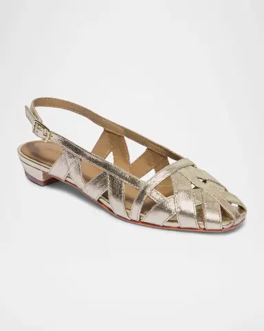 Bernardo Glinda Woven Leather Slingback Ballerina Flats | Thumbnail 2