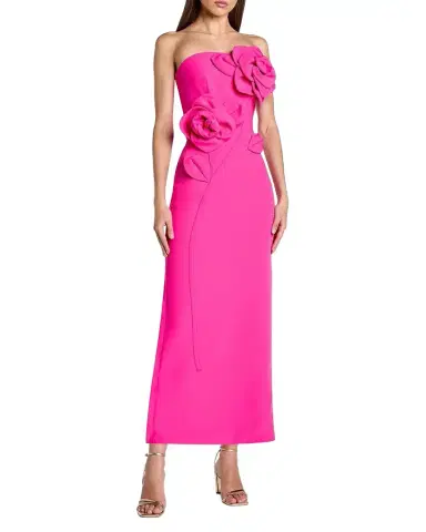 Mac Duggal Floral Embellished Crepe Strapless Maxi Dress | Thumbnail 1 Mac Duggal Floral Embellished Crepe Strapless Maxi Dress | Thumbnail 1