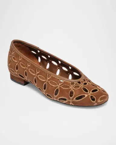 Bernardo Brie Suede Cutout Ballerina Flats | Thumbnail 2