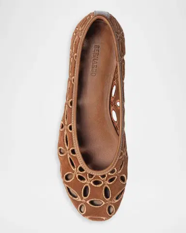 Bernardo Brie Suede Cutout Ballerina Flats | Thumbnail 3