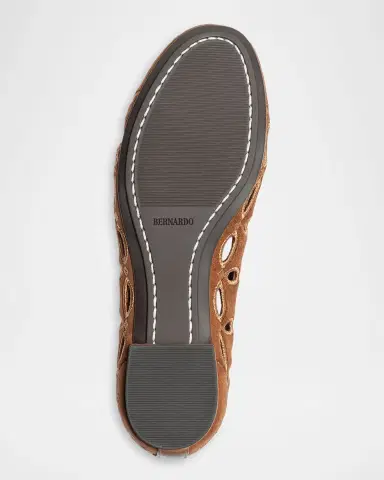 Bernardo Brie Suede Cutout Ballerina Flats | Thumbnail 4
