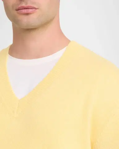 OFFICINE GÉNÉRALE Men 's V-Neck Wool Sweater | Thumbnail 5 OFFICINE GÉNÉRALE Men 's V-Neck Wool Sweater | Thumbnail 5