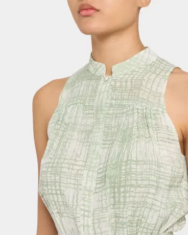 Kiton Check Silk Tie-Waist Tiered Maxi Dress | Thumbnail 5 Kiton Check Silk Tie-Waist Tiered Maxi Dress | Thumbnail 5