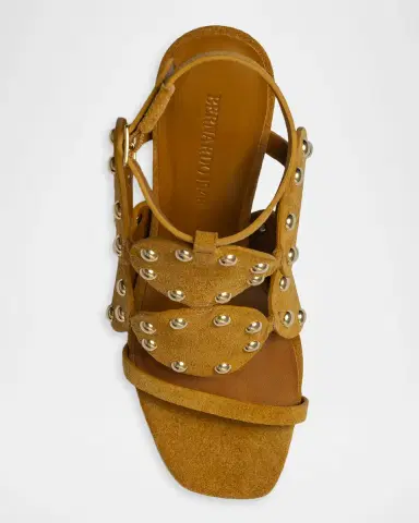 Bernardo 75mm New Moon Studded Leather Sandals | Thumbnail 3 Bernardo 75mm New Moon Studded Leather Sandals | Thumbnail 3