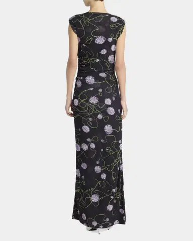 Stella McCartney Twisted Flower Mesh Sleeveless Maxi Dress | Thumbnail 3 Stella McCartney Twisted Flower Mesh Sleeveless Maxi Dress | Thumbnail 3