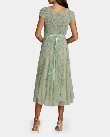 Mac Duggal Embellished Mesh A-Line Cocktail Dress | Thumbnail 2 Mac Duggal Embellished Mesh A-Line Cocktail Dress | Thumbnail 2