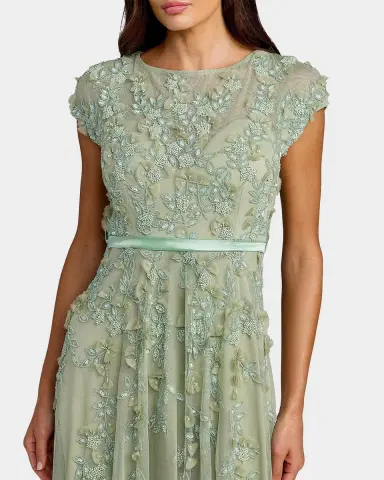 Mac Duggal Embellished Mesh A-Line Cocktail Dress | Thumbnail 3 Mac Duggal Embellished Mesh A-Line Cocktail Dress | Thumbnail 3