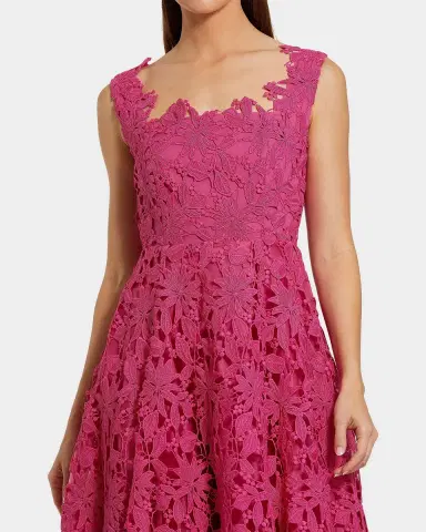 Mac Duggal Lace A-Line Midi-Dress | Thumbnail 3 Mac Duggal Lace A-Line Midi-Dress | Thumbnail 3