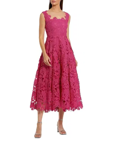 Mac Duggal Lace A-Line Midi-Dress | Thumbnail 1 Mac Duggal Lace A-Line Midi-Dress | Thumbnail 1