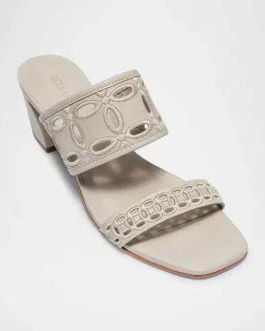 Bernardo Gemma Embroidered Leather Mule Sandals | Thumbnail 3 Bernardo Gemma Embroidered Leather Mule Sandals | Thumbnail 3