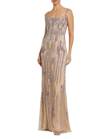 Mac Duggal Evening Sequined Mesh Gown | Thumbnail 1 Mac Duggal Evening Sequined Mesh Gown | Thumbnail 1