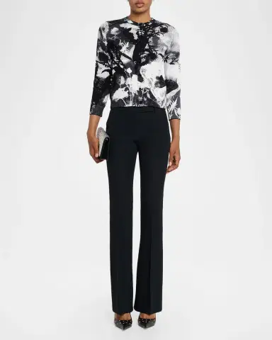 McQueen Floral Jacquard Crewneck Cardigan | Thumbnail 2