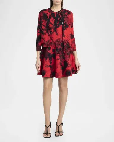 McQueen Floral Jacquard Crewneck Cardigan | Thumbnail 2