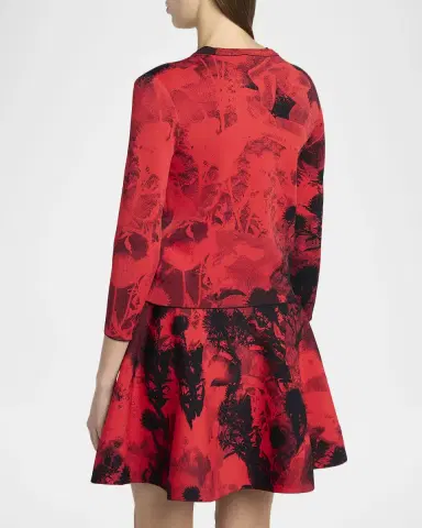 McQueen Floral Jacquard Crewneck Cardigan | Thumbnail 3