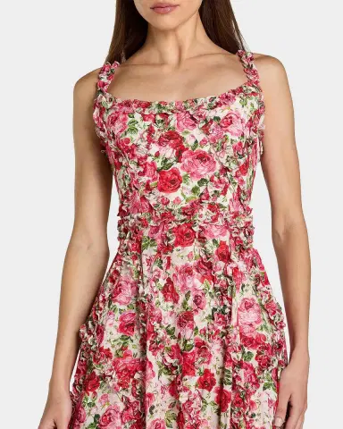 Mac Duggal Ruffle Floral Sweetheart Maxi Dress | Thumbnail 3