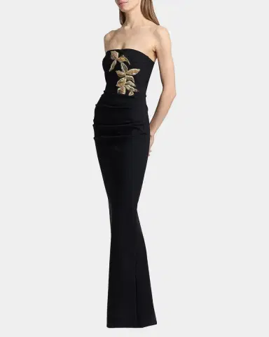 Chiara Boni La Petite Robe Nitra Strapless Bead Applique Column Gown | Thumbnail 2