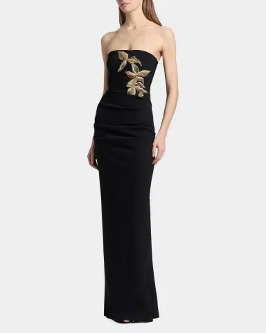 Chiara Boni La Petite Robe Nitra Strapless Bead Applique Column Gown | Thumbnail 4