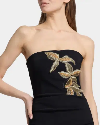 Chiara Boni La Petite Robe Nitra Strapless Bead Applique Column Gown | Thumbnail 5