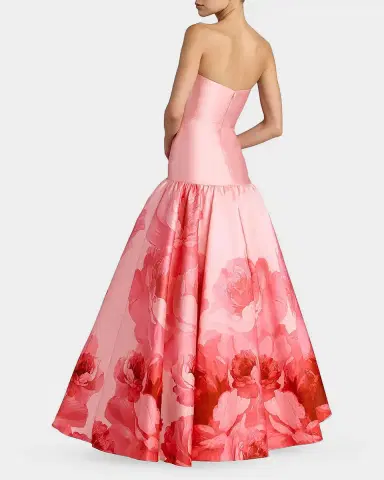 Mac Duggal Floral Mikado Strapless Gown | Thumbnail 2 Mac Duggal Floral Mikado Strapless Gown | Thumbnail 2