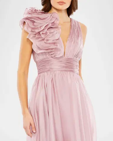 Mac Duggal Chiffon Sleeveless Fit-and-Flare Midi Dress | Thumbnail 3 Mac Duggal Chiffon Sleeveless Fit-and-Flare Midi Dress | Thumbnail 3